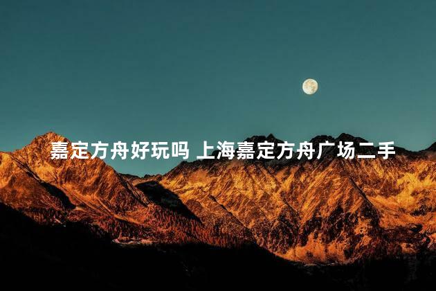 嘉定方舟好玩吗 上海嘉定方舟广场二手房